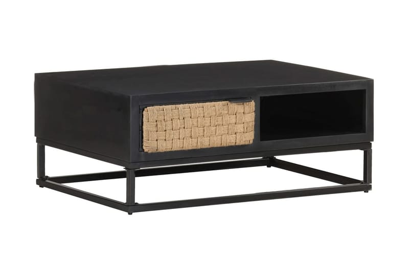 Soffbord 90x60x35 cm massivt mangoträ - Svart - Möbler - Bord & matgrupper - Soffbord