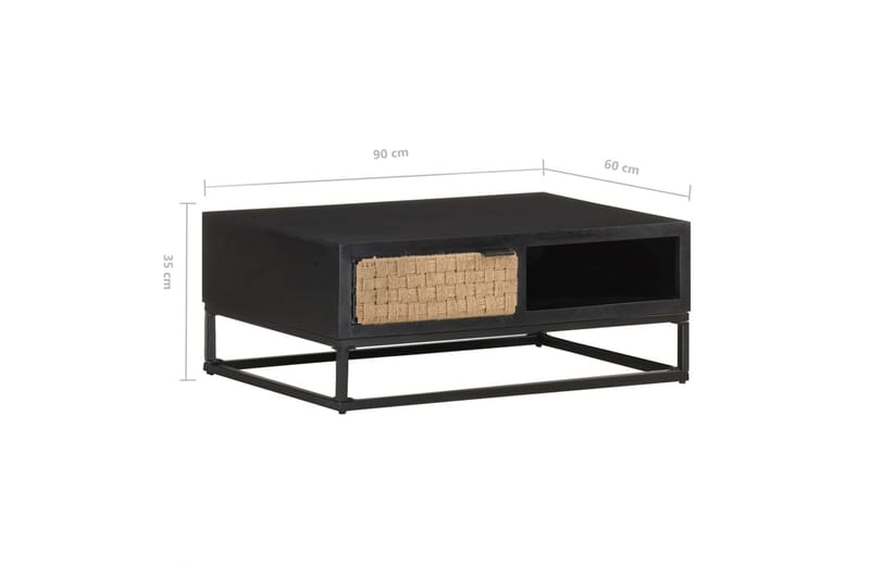 Soffbord 90x60x35 cm massivt mangoträ - Svart - Möbler - Bord & matgrupper - Soffbord