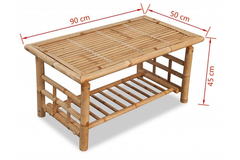 Soffbord bambu 90x50x45 cm - Brun - Möbler - Bord & matgrupper - Soffbord