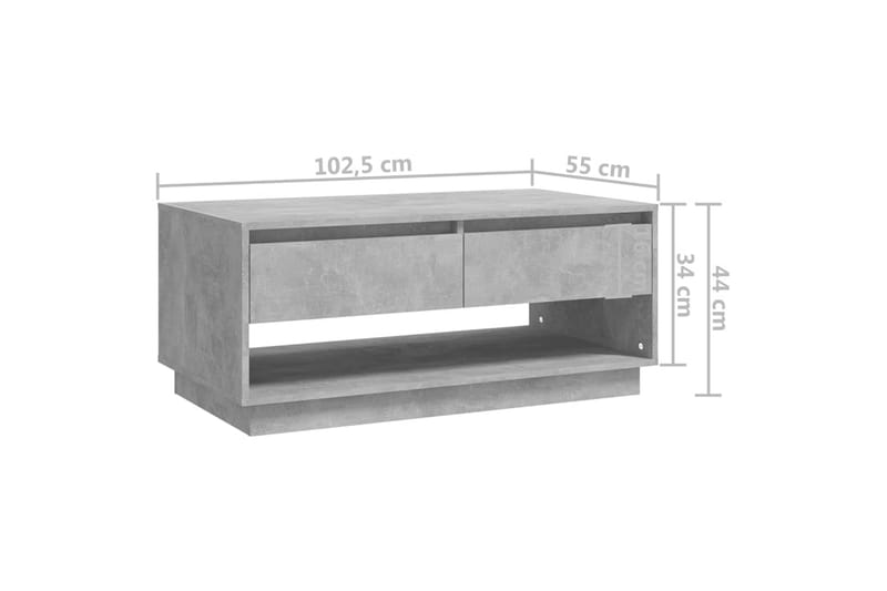 Soffbord betoggrå 102,5x55x44 cm spånskiva - Grå - Möbler - Bord & matgrupper - Soffbord