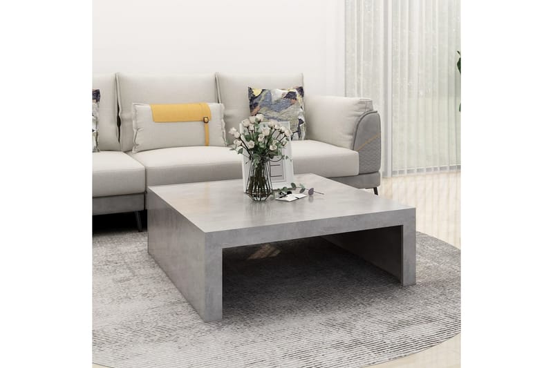 Soffbord betonggrå 100x100x35 cm spånskiva - Grå - Möbler - Bord & matgrupper - Soffbord