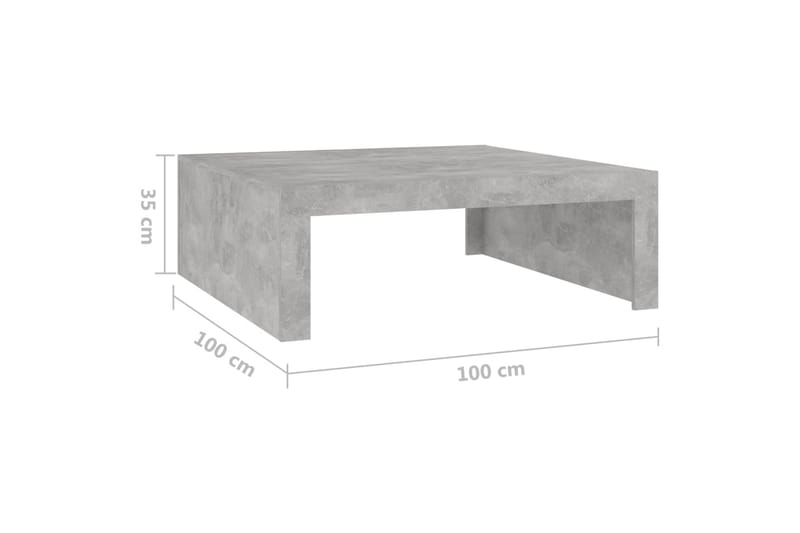 Soffbord betonggrå 100x100x35 cm spånskiva - Grå - Möbler - Bord & matgrupper - Soffbord