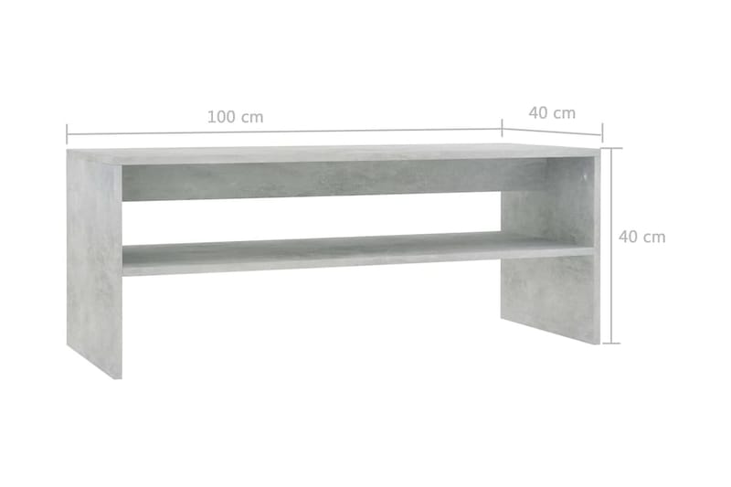 Soffbord betonggrå 100x40x40 cm spånskiva - Grå - Möbler - Bord & matgrupper - Soffbord