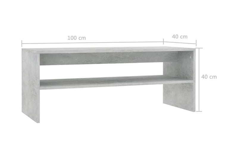 Soffbord betonggrå 100x40x40 cm spånskiva - Grå - Soffbord