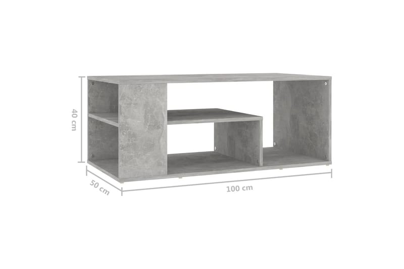 Soffbord betonggrå 100x50x40 cm spånskiva - Grå - Möbler - Bord & matgrupper - Soffbord