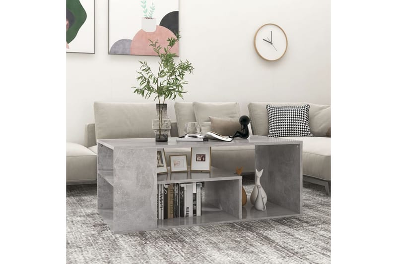 Soffbord betonggrå 100x50x40 cm spånskiva - Grå - Möbler - Bord & matgrupper - Soffbord