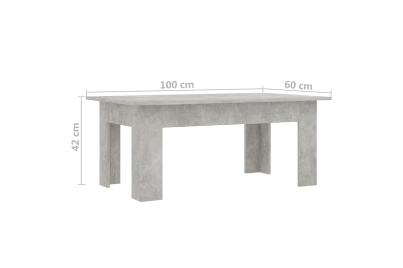 Soffbord betonggrå 100x60x42 cm spånskiva - Grå - Möbler - Bord & matgrupper - Soffbord
