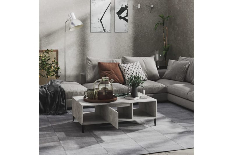 Soffbord betonggrå 103,5x60x35 cm spånskiva - Grå - Möbler - Bord & matgrupper - Soffbord
