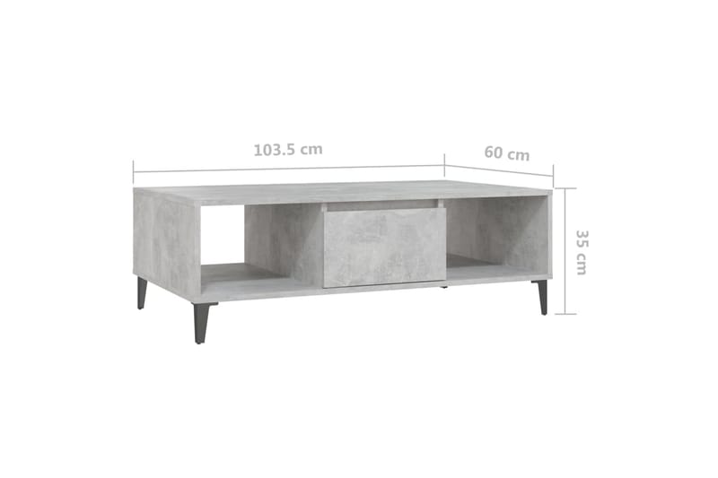 Soffbord betonggrå 103,5x60x35 cm spånskiva - Grå - Möbler - Bord & matgrupper - Soffbord