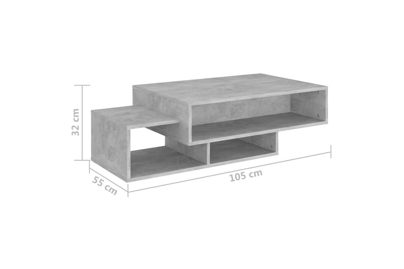 Soffbord betonggrå 105x55x32 cm spånskiva - Grå - Möbler - Bord & matgrupper - Soffbord