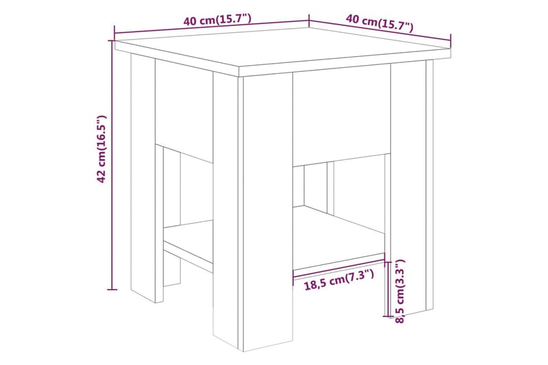 Soffbord betonggrå 40x40x42 cm konstruerat trä - Grå - Möbler - Bord & matgrupper - Soffbord