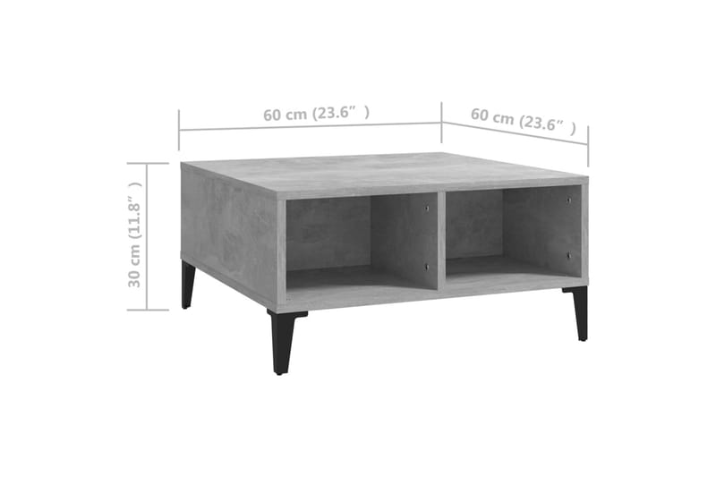 Soffbord betonggrå 60x60x30 cm spånskiva - Grå - Möbler - Bord & matgrupper - Soffbord