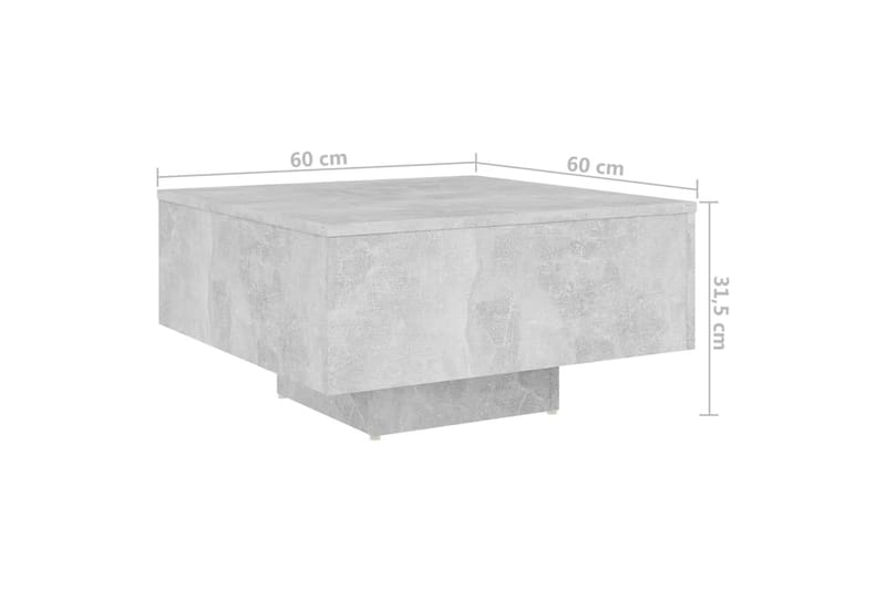 Soffbord betonggrå 60x60x31,5 cm spånskiva - Grå - Möbler - Bord & matgrupper - Soffbord