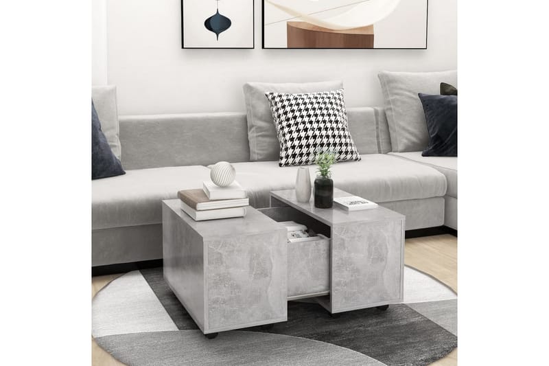 Soffbord betonggrå 60x60x38 cm spånskiva - Grå - Möbler - Bord & matgrupper - Soffbord