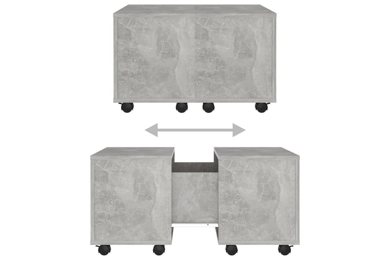 Soffbord betonggrå 60x60x38 cm spånskiva - Grå - Soffbord - Soffbord med hjul