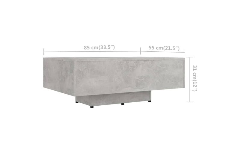 Soffbord betonggrå 85x55x31 cm spånskiva - Grå - Soffbord