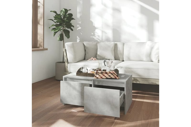 Soffbord betonggrå 90x50x41,5 cm spånskiva - Grå - Soffbord