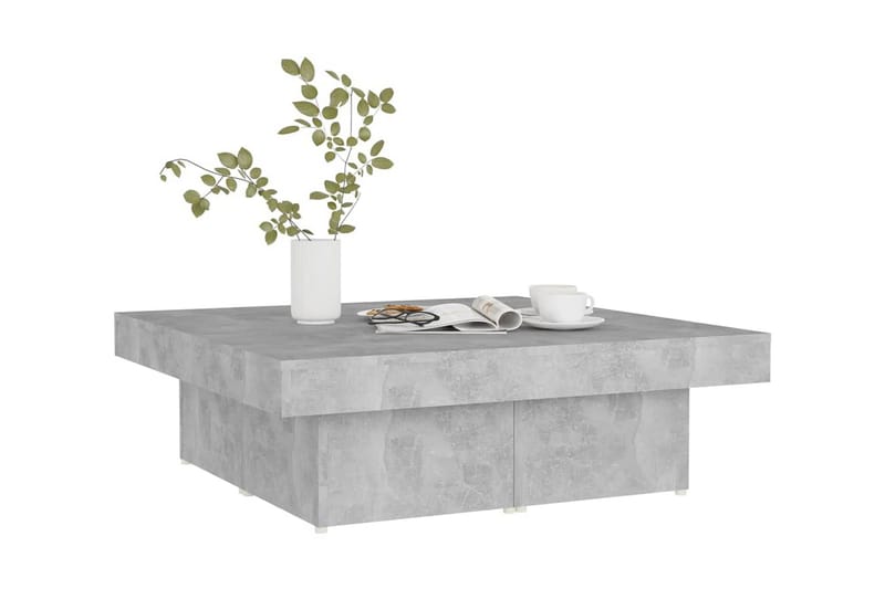 Soffbord betonggrå 90x90x28 cm spånskiva - Grå - Soffbord