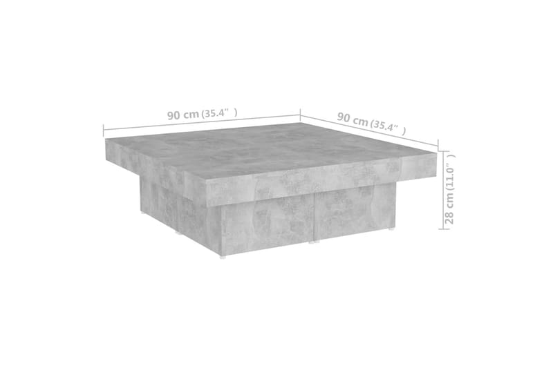 Soffbord betonggrå 90x90x28 cm spånskiva - Grå - Möbler - Bord & matgrupper - Soffbord