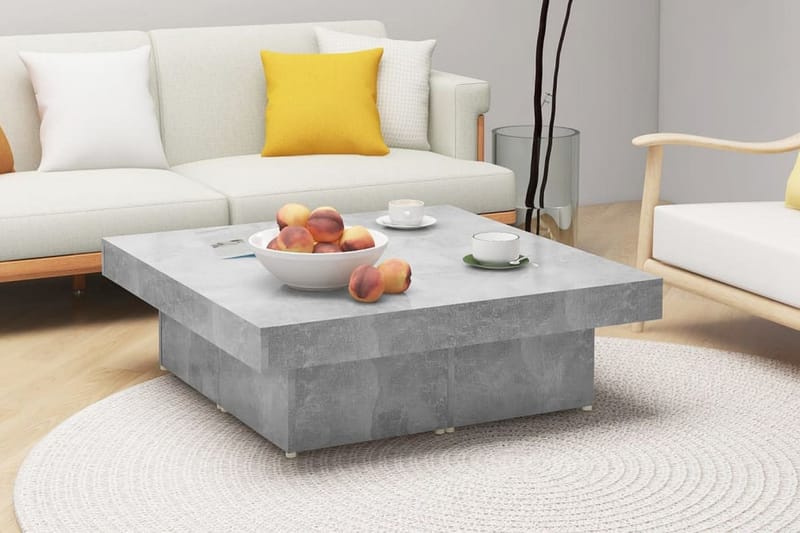 Soffbord betonggrå 90x90x28 cm spånskiva - Grå - Möbler - Bord & matgrupper - Soffbord