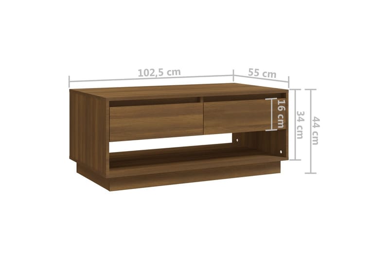 Soffbord brun ek 102,5x55x44 cm spånskiva - Brun - Möbler - Bord & matgrupper - Soffbord