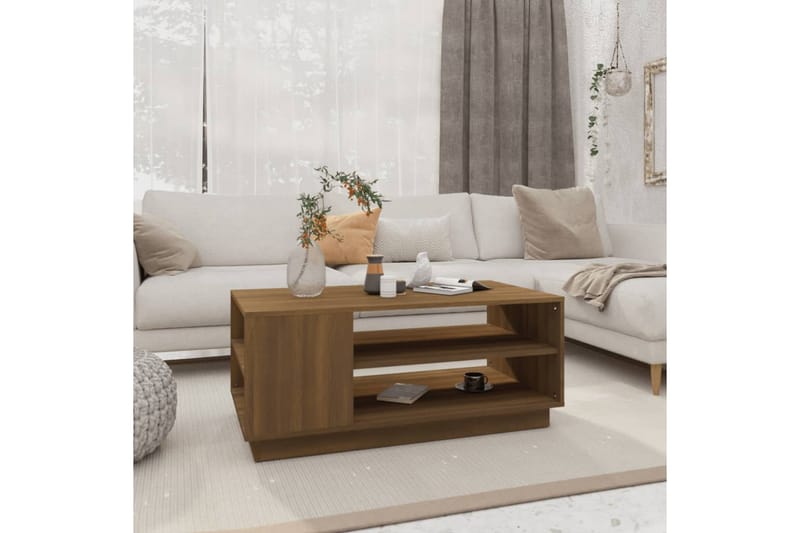 Soffbord brun ek 102x55x43 cm spånskiva - Valnötsbrun - Möbler - Bord & matgrupper - Soffbord