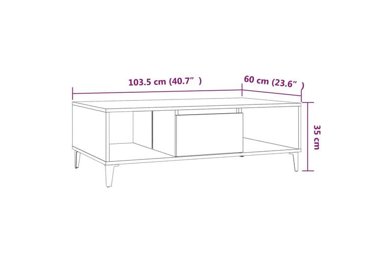 Soffbord brun ek 103,5x60x35 cm spånskiva - Brun - Möbler - Bord & matgrupper - Soffbord