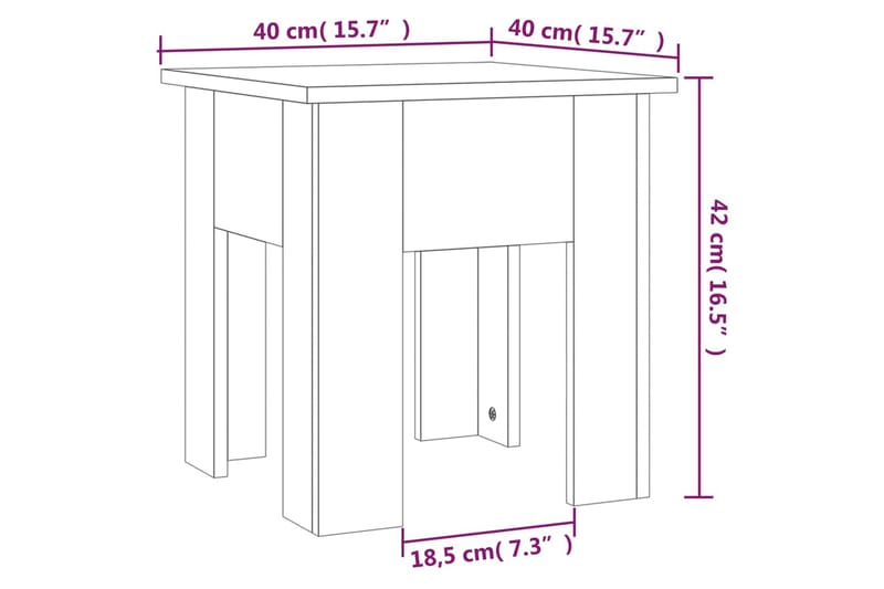 Soffbord brun ek 40x40x42 cm spånskiva - Brun - Soffbord