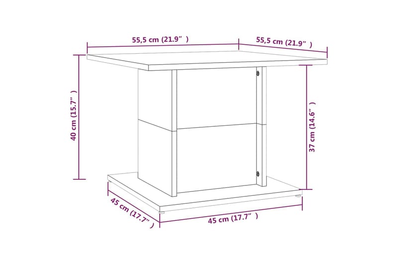 Soffbord brun ek 55,5x55,5x40 cm spånskiva - Brun - Soffbord