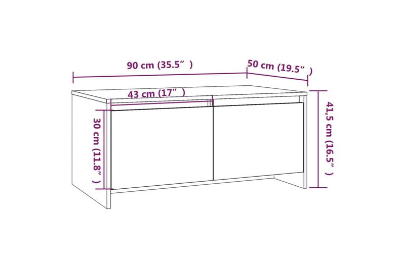 Soffbord brun ek 90x50x41,5 cm spånskiva - Brun - Möbler - Bord & matgrupper - Soffbord