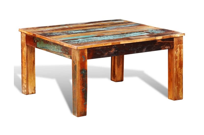 Soffbord fyrkantigt återvunnet trä - Brun - Soffbord
