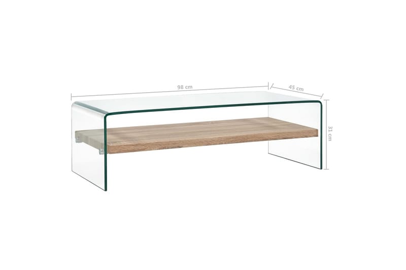 Soffbord genomskinlig 98x45x31 cm härdat glas - Transparent - Möbler - Bord & matgrupper - Soffbord