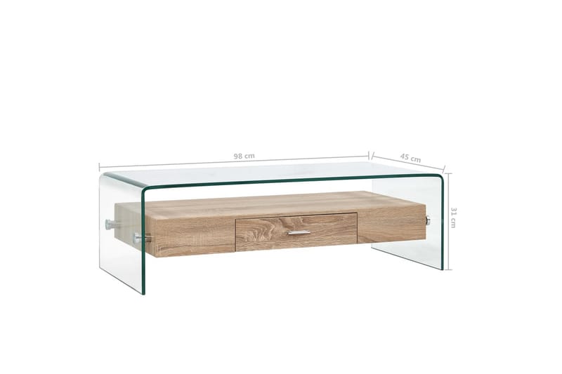 Soffbord genomskinligt 98x45x31 cm härdat glas - Transparent - Möbler - Bord & matgrupper - Soffbord