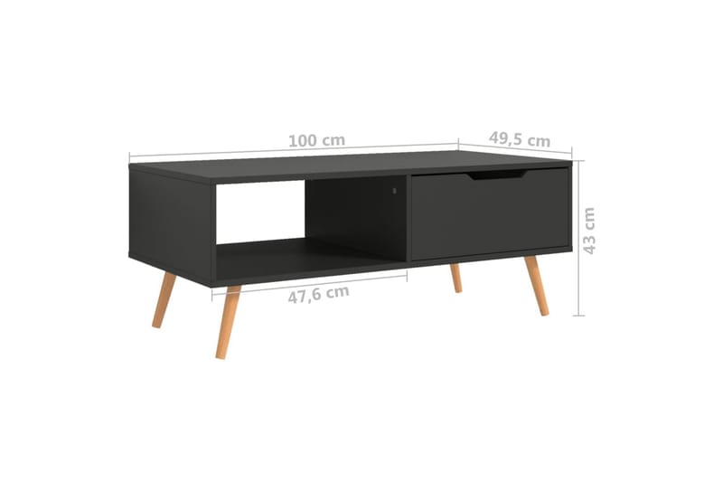 Soffbord grå 100x49,5x43 cm spånskiva - Grå - Soffbord