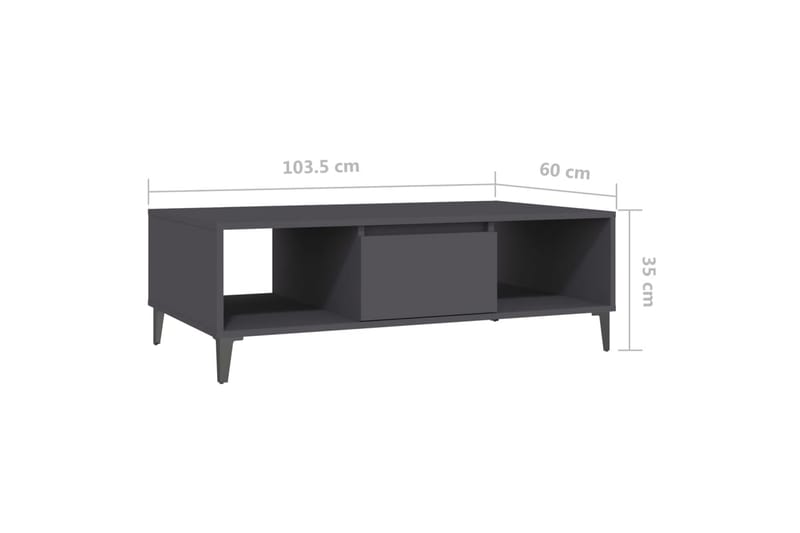 Soffbord grå 103,5x60x35 cm spånskiva - Grå - Soffbord