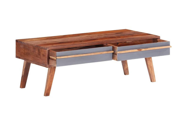 Soffbord grå 110x50x40 cm massivt sheshamträ - Grå - Möbler - Bord & matgrupper - Soffbord