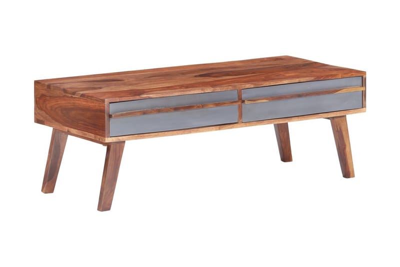 Soffbord grå 110x50x40 cm massivt sheshamträ - Grå - Möbler - Bord & matgrupper - Soffbord