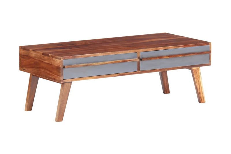 Soffbord grå 110x50x40 cm massivt sheshamträ - Grå - Möbler - Bord & matgrupper - Soffbord