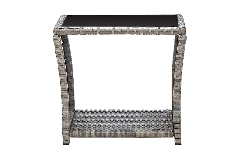 Soffbord grå 45x45x40 cm konstrotting och glas - Grå - Soffbord