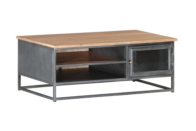 Soffbord grå 90x50x35 cm massivt akaciaträ - Grå - Möbler - Bord & matgrupper - Soffbord