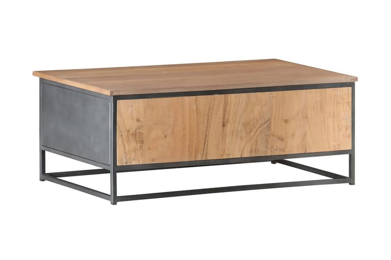Soffbord grå 90x50x35 cm massivt akaciaträ - Grå - Soffbord