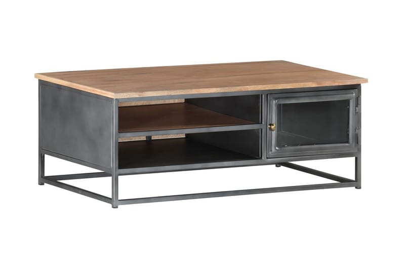 Soffbord grå 90x50x35 cm massivt akaciaträ - Grå - Möbler - Bord & matgrupper - Soffbord
