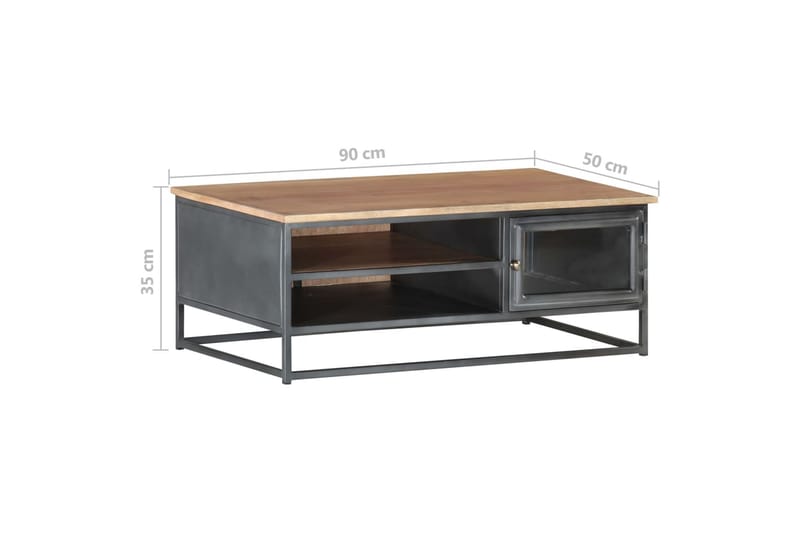 Soffbord grå 90x50x35 cm massivt akaciaträ - Grå - Möbler - Bord & matgrupper - Soffbord