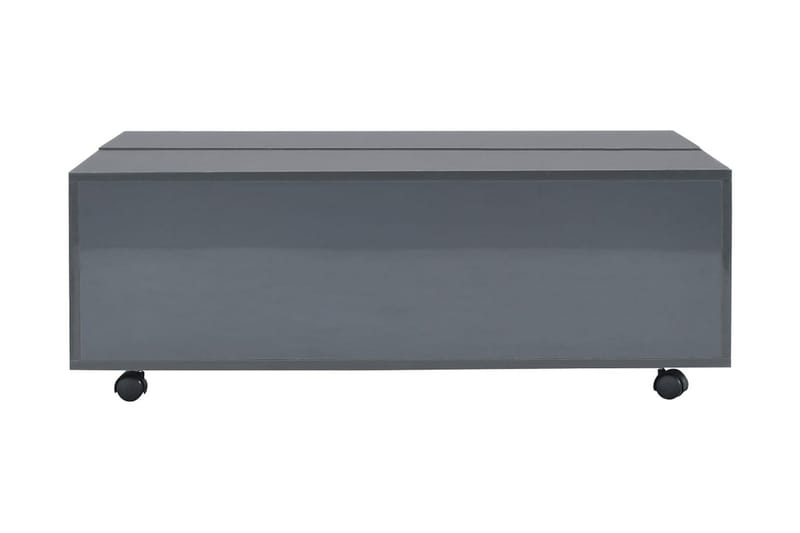 Soffbord grå högglans 100x100x35 cm - Grå - Soffbord - Soffbord med hjul