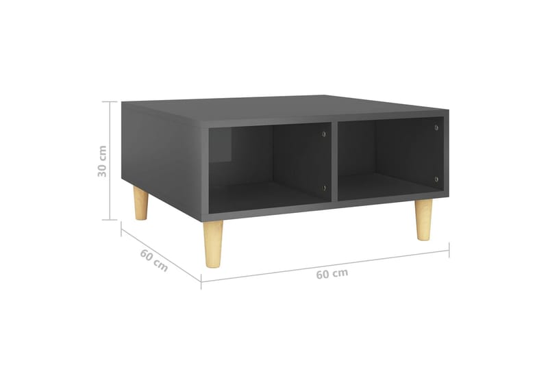 Soffbord grå högglans 60x60x30 cm spånskiva - Grå - Möbler - Bord & matgrupper - Soffbord