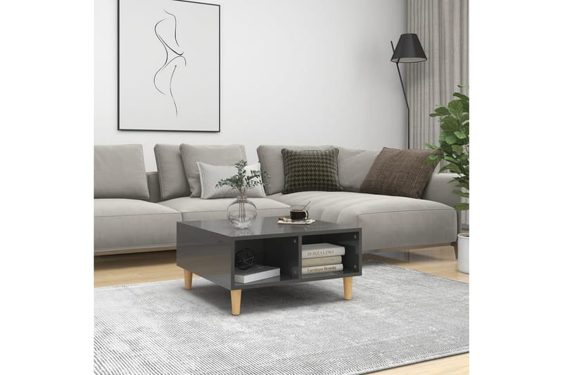 Soffbord grå högglans 60x60x30 cm spånskiva - Grå - Möbler - Bord & matgrupper - Soffbord