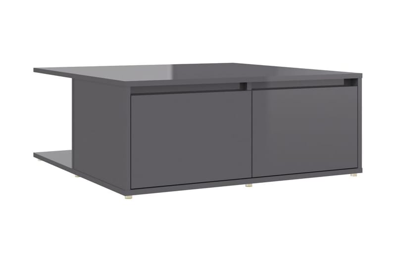 Soffbord grå högglans 80x80x31 cm spånskiva - Grå - Soffbord