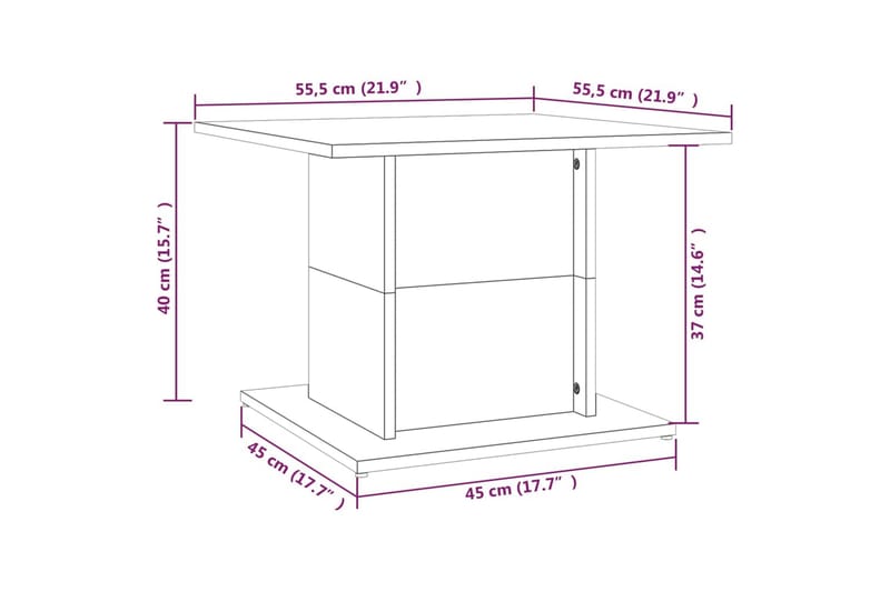 Soffbord grå sonoma 55,5x55,5x40 cm spånskiva - Grå - Möbler - Bord & matgrupper - Soffbord