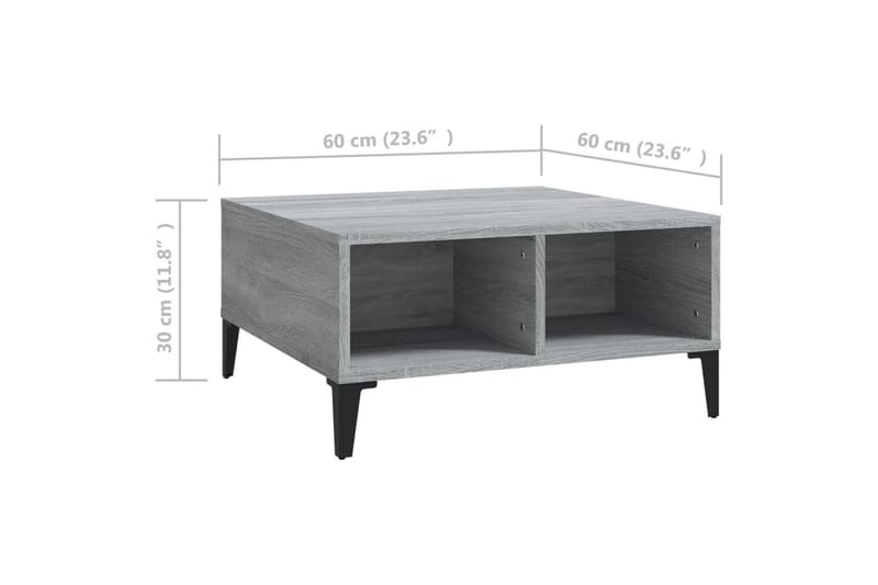 Soffbord grå sonoma 60x60x30 cm spånskiva - Grå - Möbler - Bord & matgrupper - Soffbord