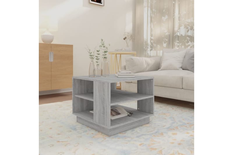 Soffbord grå sonoma-ek 55x55x43 cm spånskiva - Grå - Möbler - Bord & matgrupper - Soffbord